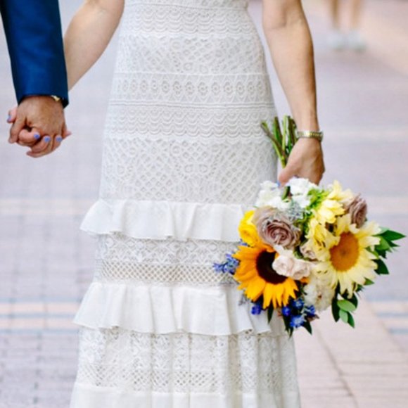 BHLDN Tadashi Shoji Cabriole Wedding Gown Size 12 NEW - Picture 4 of 4